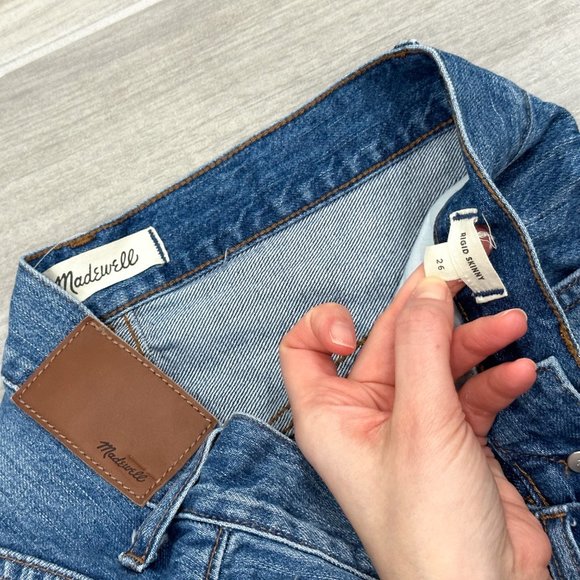 Madewell Rigid High-Rise Skinny The Perfect Vintage Denim Blue Jeans Size 26P - Picture 4 of 15